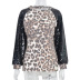 spring autumn stitching leopard print base shirt  NSKL32961