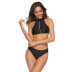 solid color zipper backless split bikini NSHL32996