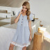 splicing lace solid color single-breasted casual dress NSDF32999