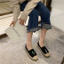 flat bottom embroidery soft casual shoes NSHU33097
