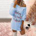 letter printing long-sleeved round neck top NSZH33143