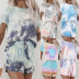 tie-dye printed short-sleeved pajamas two-piece set  NSZH33146