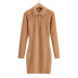 fashion lapel furry long-sleeved dress  NSLD33181