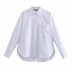lapel pocket basic white shirt  NSAM33214