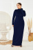 high neck long sleeve fashion plus size dress NSLM33249