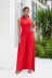 one-piece red loose jumpsuit  NSLM33259