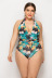 sexy plus size printing one-piece swimsuit   NSLM33265