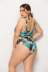 sexy plus size printing one-piece swimsuit   NSLM33265