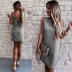 Solid Color Backless Dress NSLZ33304