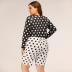 polka dot hit color black and white plus size short-sleeved T-shirt shorts suit NSJR33332