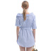 oblique shoulder irregular short-sleeved dress NSJR33355