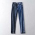 slim color matching denim pants  NSHS33459