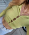 Round neck single-breasted knit sweater   NSHS33461