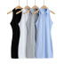 lapel sleeveless narrow shoulder dress   NSHS33471