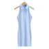 lapel sleeveless narrow shoulder dress   NSHS33471