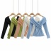 Off-shoulder slim solid color bottoming shirt top NSHS33476