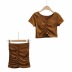 V-neck short-sleeved T-shirt sexy skirt fashion two-piece suit NSHS33485