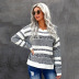 hit color long-sleeved pullover knitted sweater NSSI33517