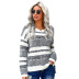 hit color long-sleeved pullover knitted sweater NSSI33517