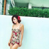 sexy rose print triangle one-piece swimsuit  NSHL33538