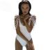 new shoulder strap fringed one-piece sexy backless swimsuit  NSHL33552