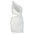Sexy One-Shoulder Hollow Bag Hip Short Dress NSZY33635