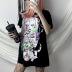 graffiti anime print short-sleeved top NSXE33660