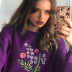 autumn and winter new purple embroidery short sweatshirt NSXE33678