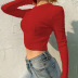 casual solid color ribbed blouse  NSLQ33713