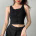 black knit cardigan vest slim two-piece suit NSLQ33719