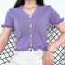 fashion V-neck button knitted T-shirt NSLQ33729
