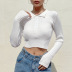 solid color lapel long-sleeved knitted pit t-shirt  NSLQ33740
