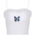 butterfly embroidery fur sling vest  NSLQ33752