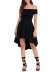 off-shoulder big swing short-sleeved dress  NSOY33783