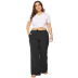 large size loose pocket mid-waist flared pants  NSOY33786