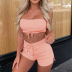 casual fashion strapless tube top shorts two-piece  NSMI33801