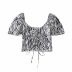 fashion zebra pattern short-sleeved T-shirt  NSAC33811