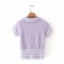 lapel short-sleeved knitted T-shirt  NSAC33818