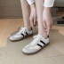 flat-bottomed casual lace-up round toe shoes NSHU33831