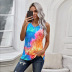 tie-dye summer new print round neck back twisted top  NSSI33873
