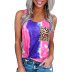 new style round neck tie-dye leopard print sleeveless top  NSSI33876