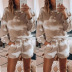 autumn tie-dye printing casual long-sleeved shorts home set NSZH33906