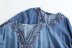 V-neck embroidery tencel denim dress  NSAM33997