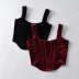 Short Velvet Waist Strap Vest NSAC34043