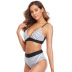 new split high waist stripe print sexy bikini swimsuit NSHL34064