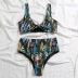 new knotted leaf print sexy split bikini swimsuit NSHL34071