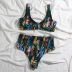 new knotted leaf print sexy split bikini swimsuit NSHL34071