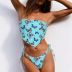 nuevo traje de baño de bikini dividido con estampado de mariposas y letras sexy NSHL34085
