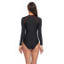 high collar half zipper long sleeve one-piece swimsuit  NSHL34100
