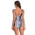 pleated double shoulder strap one-piece swimsuit  NSHL34103